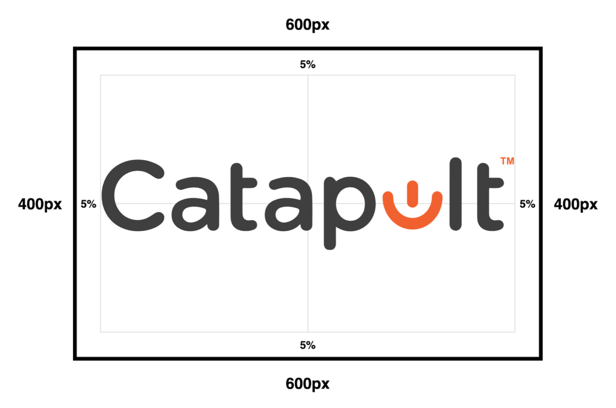 A standardized sizing template for company logos.